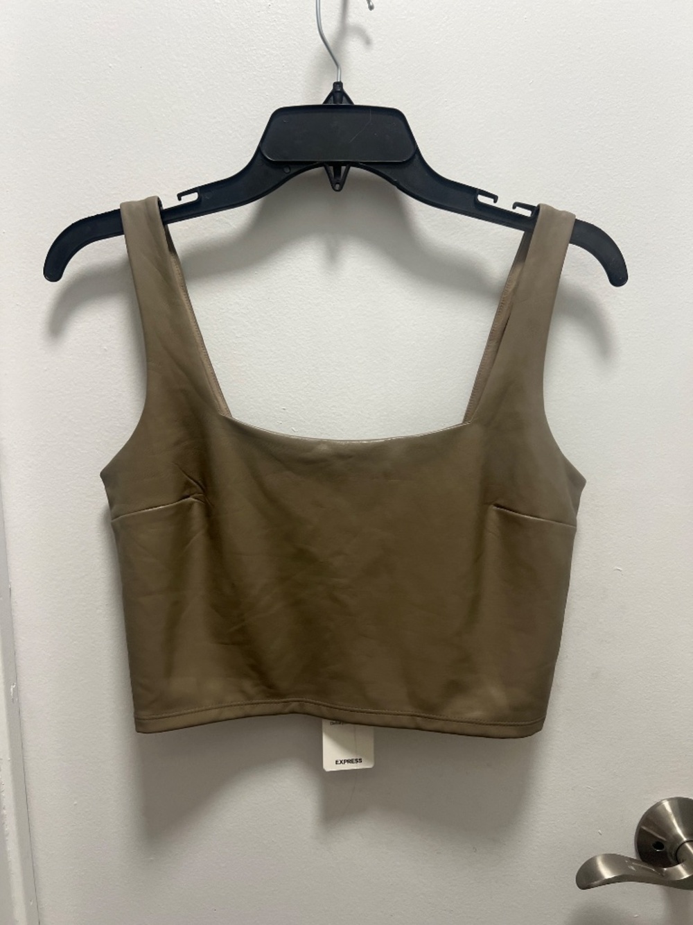 Express Leather Crop Tank Top